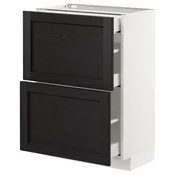 METOD / MAXIMERA Pod.ormaric i 2fronta/3fioke, bela/Lerhyttan crno bajcovano, 60x37 cm