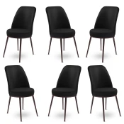 Hanah Home Set 6 trpezarijskih stolica Dexa Crno-Braon
