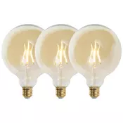 Set 3 E27 zatemnljivih LED žarnic G125 zlata 5W 450lm 2200K