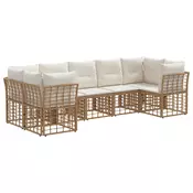 Set vanjskih sofa 7 pcs Prirodna i krema bijela Poliester
