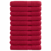 Premium brisače 10 kos rdeča 100x200 cm 600 g/m2 100 % bombaž
