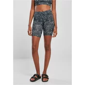 Womens high-waisted cycling shorts with tie - black/white
