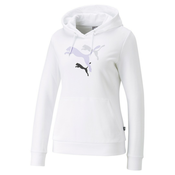 Puma ESS+ LOGO POWER HOODIE TR, ženski pulover, bijela 673680