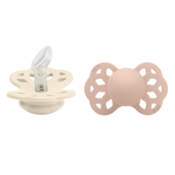 BIBS - Duda z anatomskim cucljem Infinity, Ivory & Blush Silicone-Od 0 do 6 mesecev