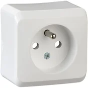 Schneider Electric Enojna nadometna vtičnica z ozemljitvijo, bela PRIMA