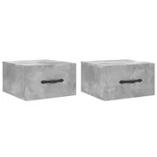 Vidaxl Stenska nočna omarica 2 kosa betonsko siva 35x35x20 cm