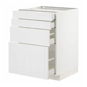 METOD / MAXIMERA Podni element 4 fronta/4 fioke, bela/Stensund bela, 60x60 cm