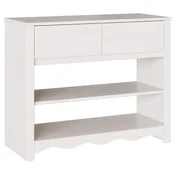 Vidaxl Konzolna miza Drammen Bela 89,5 x 37 x 73 cm Masivno borovo les