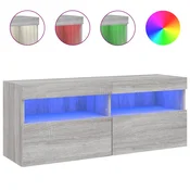 Vidaxl Stenska TV omarica z LED lučkami siva sonoma 100x30x40 cm