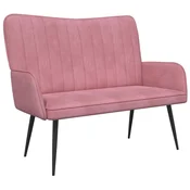 Vidaxl Kavč za 2 osebi Roza 115 x 61 x 87 cm Žamet