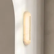Zambelis LED-stenna svetilka 2546, bela, višina 36 cm, alabaster, z možnostjo zatemnitve - Dnevna soba/jedilnica - bela, medenina - Kamen