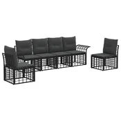 vidaXL vidaXL Zunanja garnitura za sedenje 6 pcs Črna in Temno siva Poliester, (5000270239)