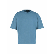 Trendyol Basic Indigo Oversize/Wide Fit Textured Waffle Short Sleeve T-Shirt