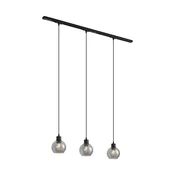 Modern railsysteem zwart met 3 hanglampen 1-fase - Iconic Lava