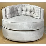 Casa Padrino luxury swivel armchair silver 90 x 86 x H. 72 cm - Living room armchair with elegant velvet fabric - Living room furniture - Luxury furniture