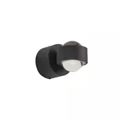 Dizajnerska stenska svetilka črna vklj. LED IP44 - Lens