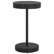 shumee vidaXL Vrtna miza črna 60,5 x 106 cm poli ratan