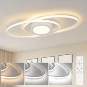 Nettlife NETTLIFE Ovalna LED stropna svetilka 48W zatemnljiva bela z daljinskim upravljalnikom 3000K - 6500K moderna za spalnico, otroško sobo, pisarno, (22111108)