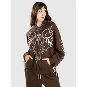 Vitriol Lenexa Zip ženski pulover s kapuco brown