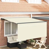 Skrovita tenda Krema 300 x 250 cm Poliester i aluminij