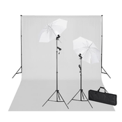 VIDAXL studijski set: belo ozadje 600 x 300 in luči