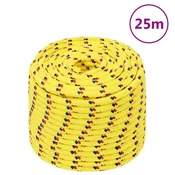 Vidaxl Vrv za čoln rumena 14 mm 25 m polipropilen