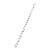 Glavnik, plastični, 8 mm, 21-40 listov, VICTORIA OFFICE, bel, 100 kosov