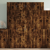 vidaXL Visoka omara dimljeni hrast 80x42,5x185 cm inženirski les