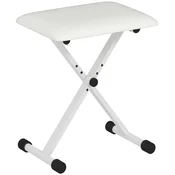 HOMCOM HOMCOM klavirska klop kovina, umetno usnje 39D x 29Š x 37–47V cm bela, (5000235449)