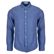 Gant REG GMNT DYED LINEN SHIRT Modra