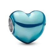 Pandora Romantična perla Kovinsko turkizno srce Moments 793337C06
