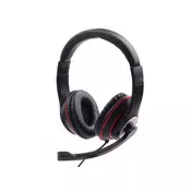 GEMBIRD MHS-03-BKRD Slušalice sa mikrofonom, 1x3.5mm black/red