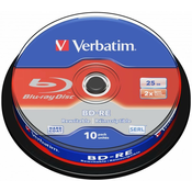VERBATIM BD-RE SL (pakiranje od 10) Blu-Ray / vreteno / 2x / 25 GB