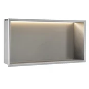 VGRAJENA KOPALNIŠKA POLICA LED 30x60 steel brush