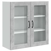 Vidaxl Stenski stekleni omarica PORTO Betonsko siva 80 x 31 x 80 cm