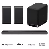 Soundbar Sony HT-A7000, nizkotonec SA-SW5 in zadnji zvočniki SA-RS3S