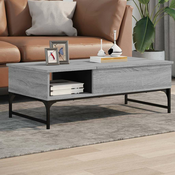 Stolic za kavu siva boja hrasta 100x50x35 cm od drva i metala