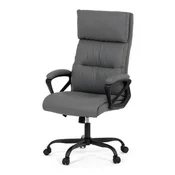 Autronic Pisarniški stol Office chair, gray eco-leather, pocket springs, metal cross, castors for hard floors (KA-Y346 GREY)