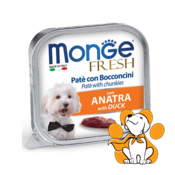 Monge Fresh Pate & Chunkies with Duck 100g, Pašteta sa Pacetinom za Pse