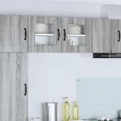 vidaXL Stenska kuhinjska omarica 2 pcs Siva Sonoma 40 x 31 x 40 cm