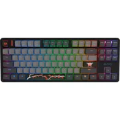 Gaming tipkovnica Fury - Kanabo K6, Gateron Magnetic Orange, RGB, crna/siva
