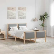 Krevetna konstrukcija Svijetlo siva 120 x 200 cm tkanina Smeđa