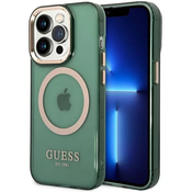 Guess GUHMP14XHTCMA iPhone 14 Pro Max 6,7 khaki hard case Gold Outline Translucent MagSafe (GUHMP14XHTCMA)