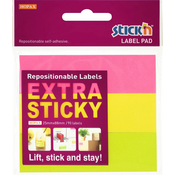 Samoljepivi listici Stickn - tip etikete, 25 x 88 mm, neon, 3 boje, 90 listova