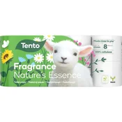 Toaletni papir, 3-slojni, majhen zvitek, 8 zvitkov, TENTO Nature`s Essence, bel