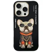 M&M Ovitek za iPhone 16 Pro Max Glasses Cool Dog črne barve