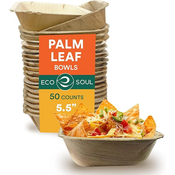 ECO SOUL 14 cm okrogli globoki krožnik iz palmovih listov (bio razgradljivi) – Pakiranje 50 kos