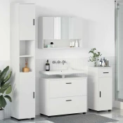 vidaXL Komplet pohištva za kopalnico 4 pcs Bela 30 x 35 x 192 cm