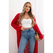 Long cardigan Super KID Mohair red