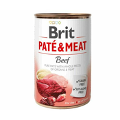 Brit BRIT Paté & Mesni Sladkor z Govedino - Mokra Pasja Hrana za Odrasle - 400 g, Brez Žit, Brez umetnih Dodatkov